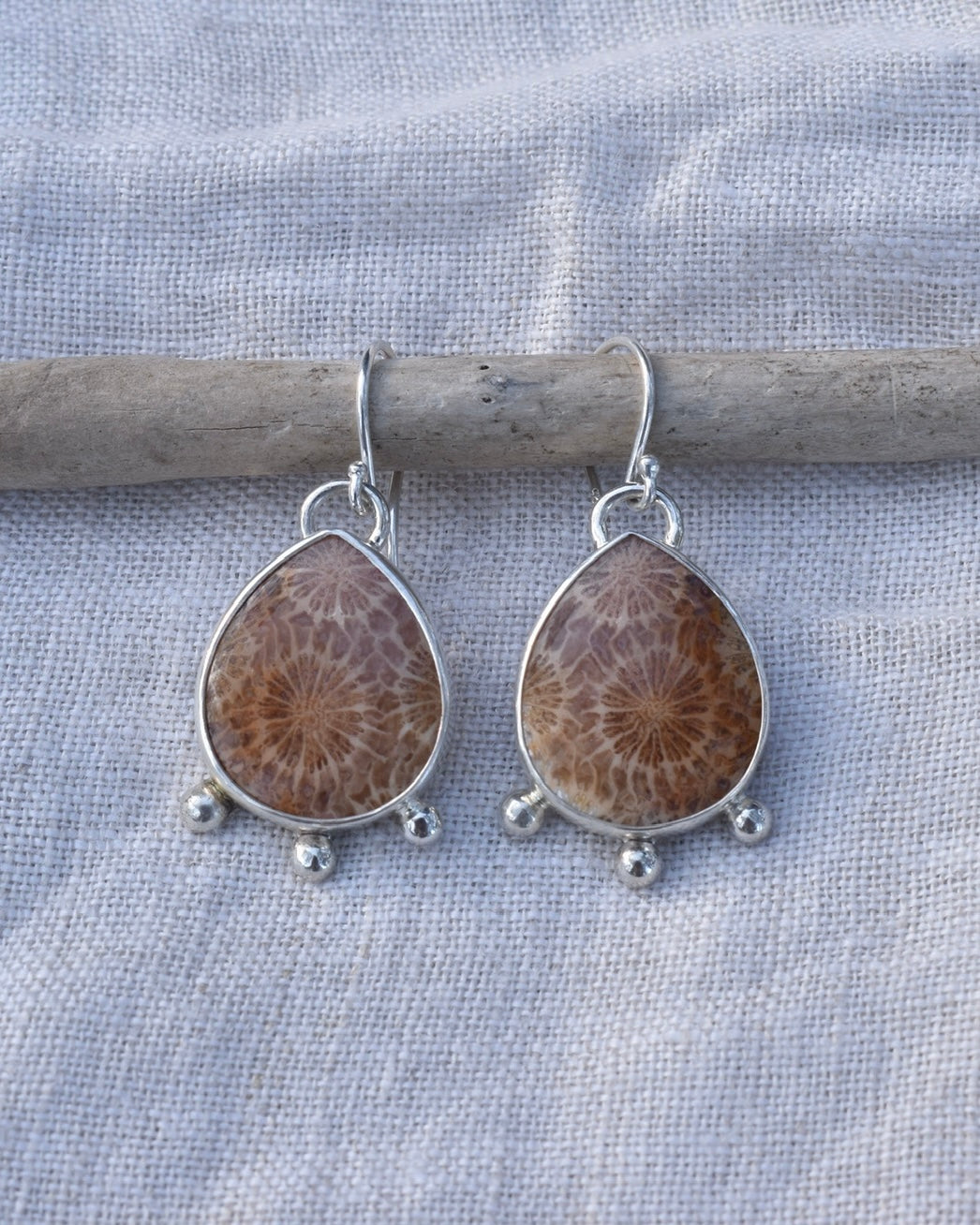 Fossil Coral Earrings