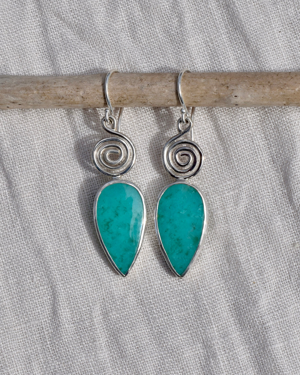 Chalcedony Spiral Earrings