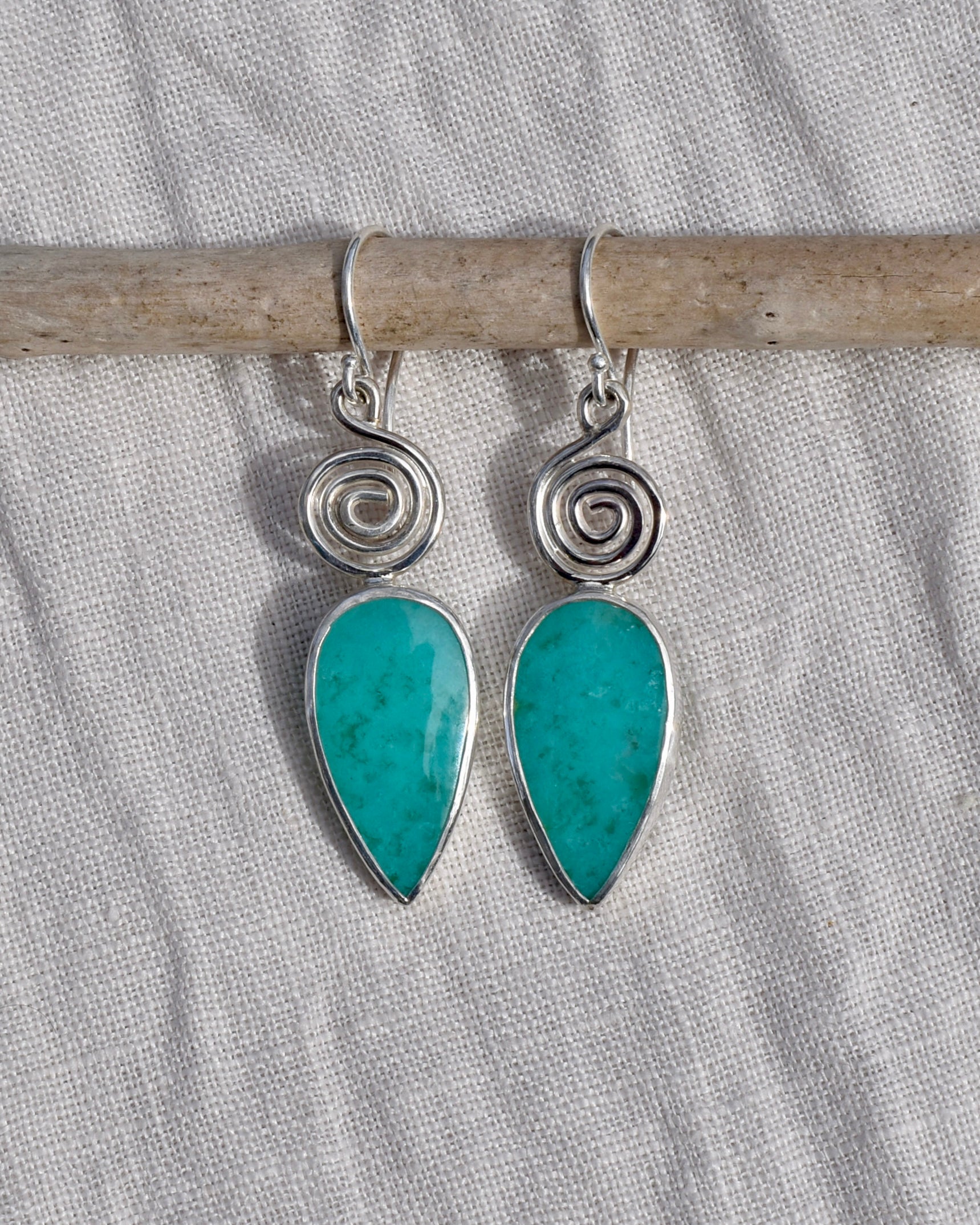 Chalcedony Spiral Earrings