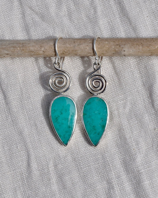 Chalcedony Spiral Earrings