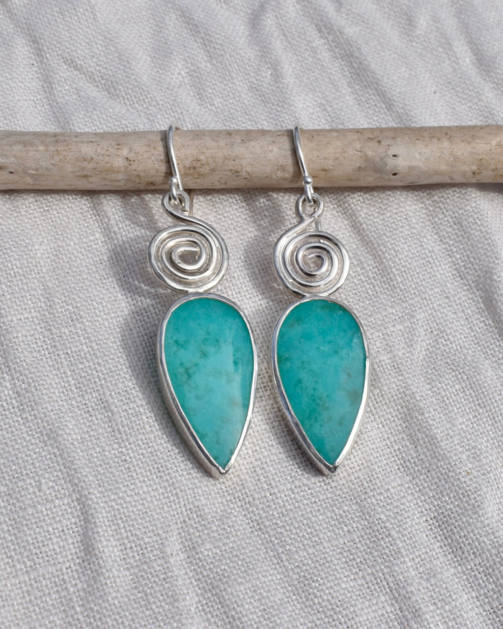 Chalcedony Spiral Earrings