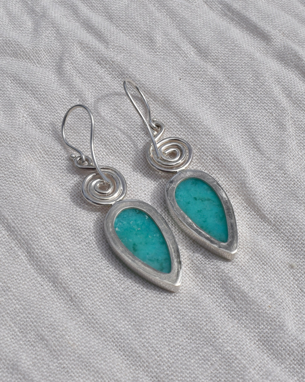 Chalcedony Spiral Earrings