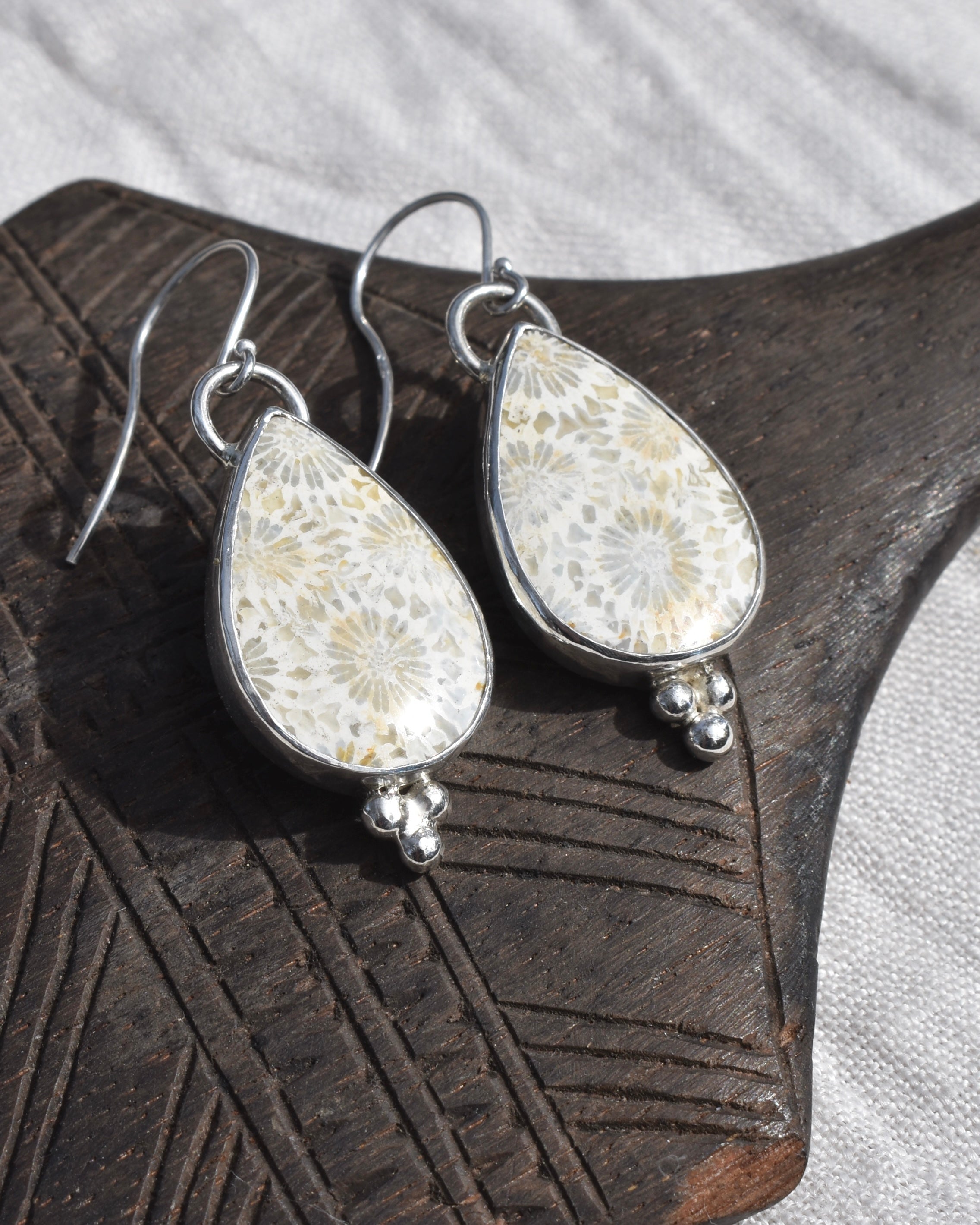 Fossil Coral Earrings