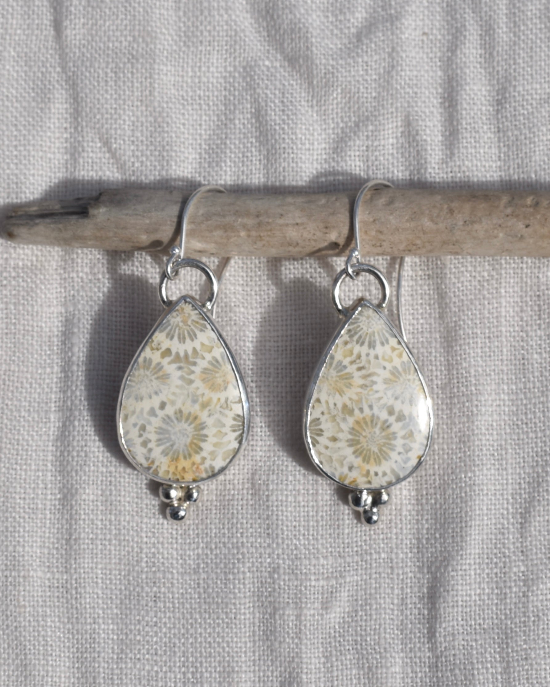 Fossil Coral Earrings