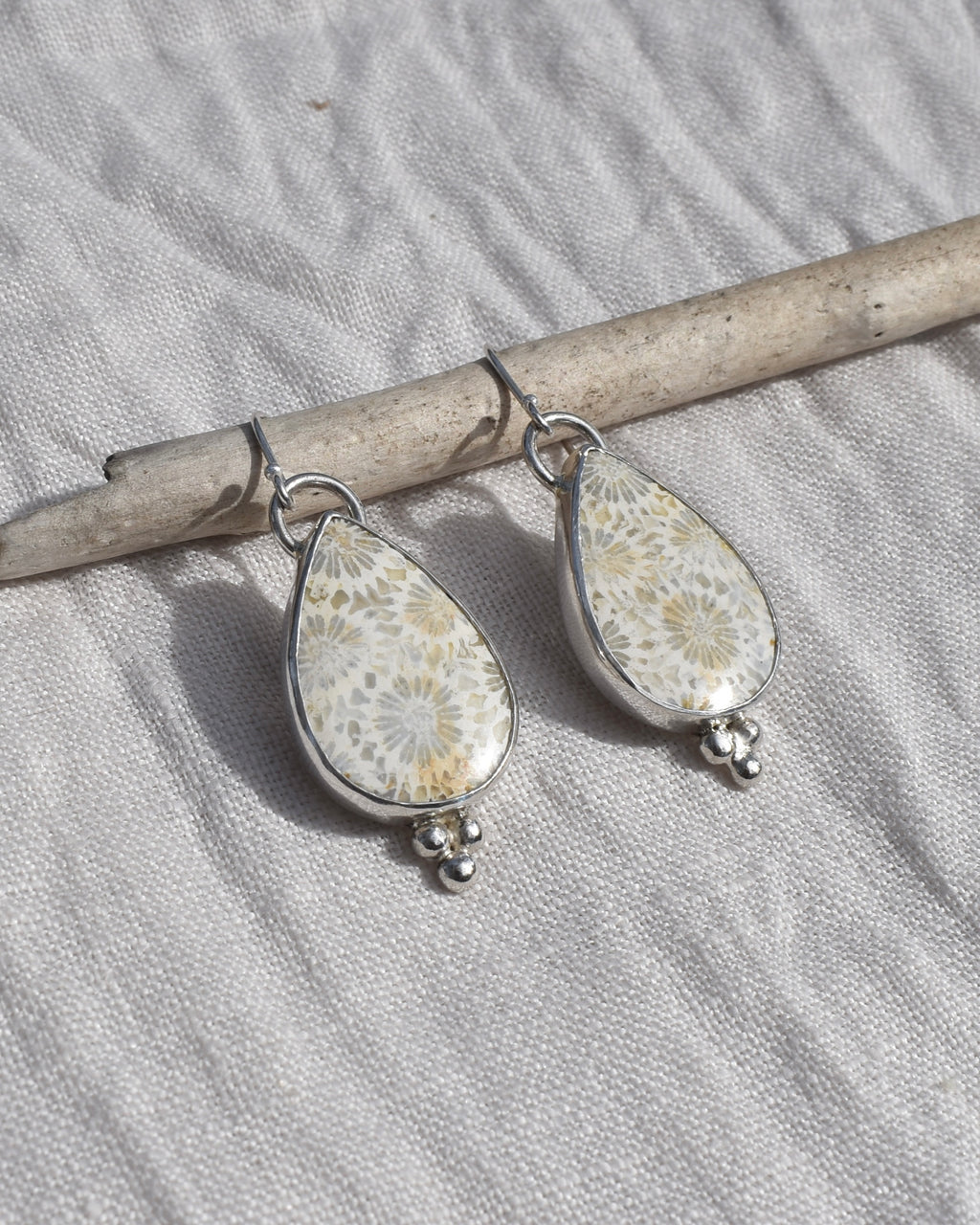 Fossil Coral Earrings