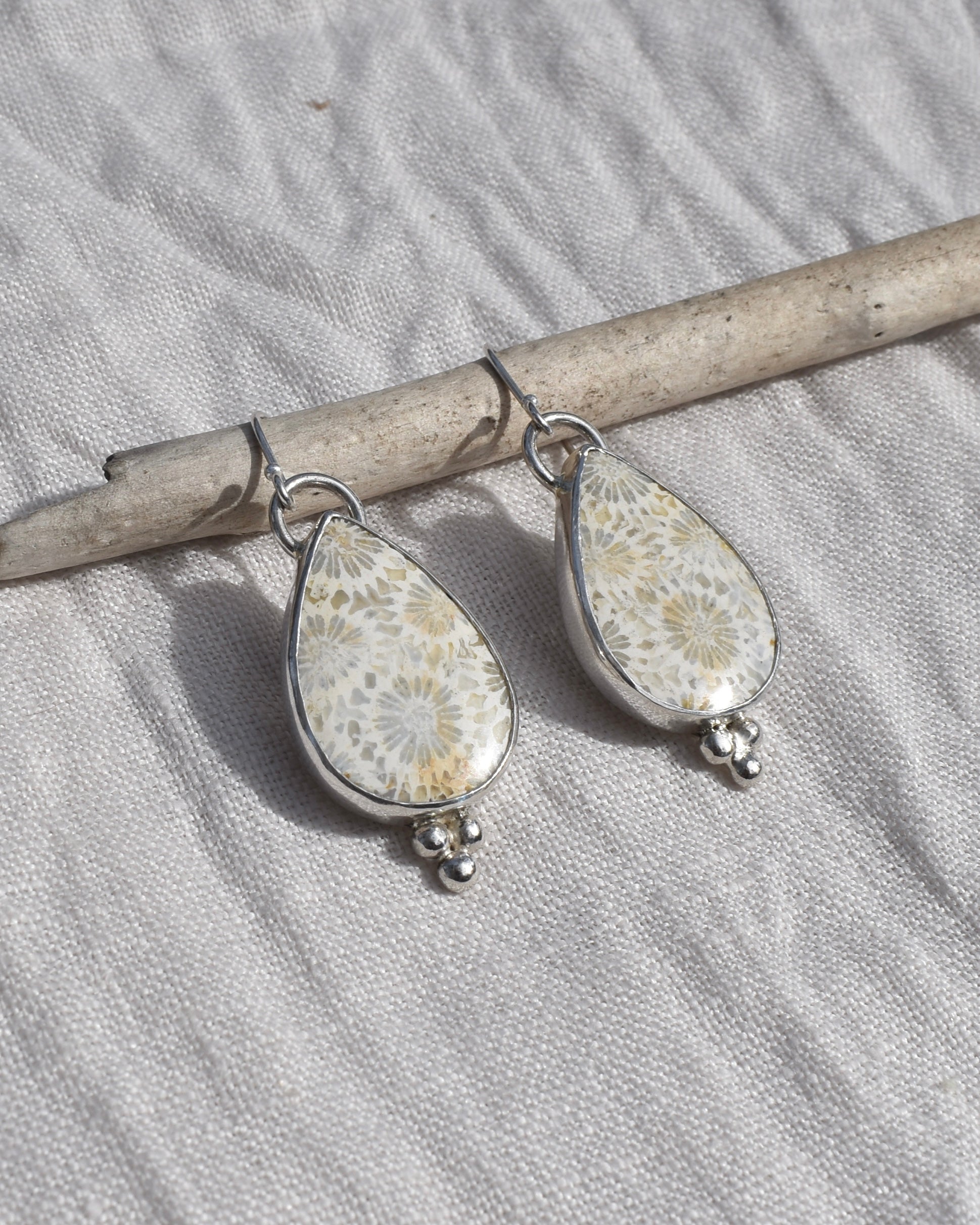 Fossil Coral Earrings