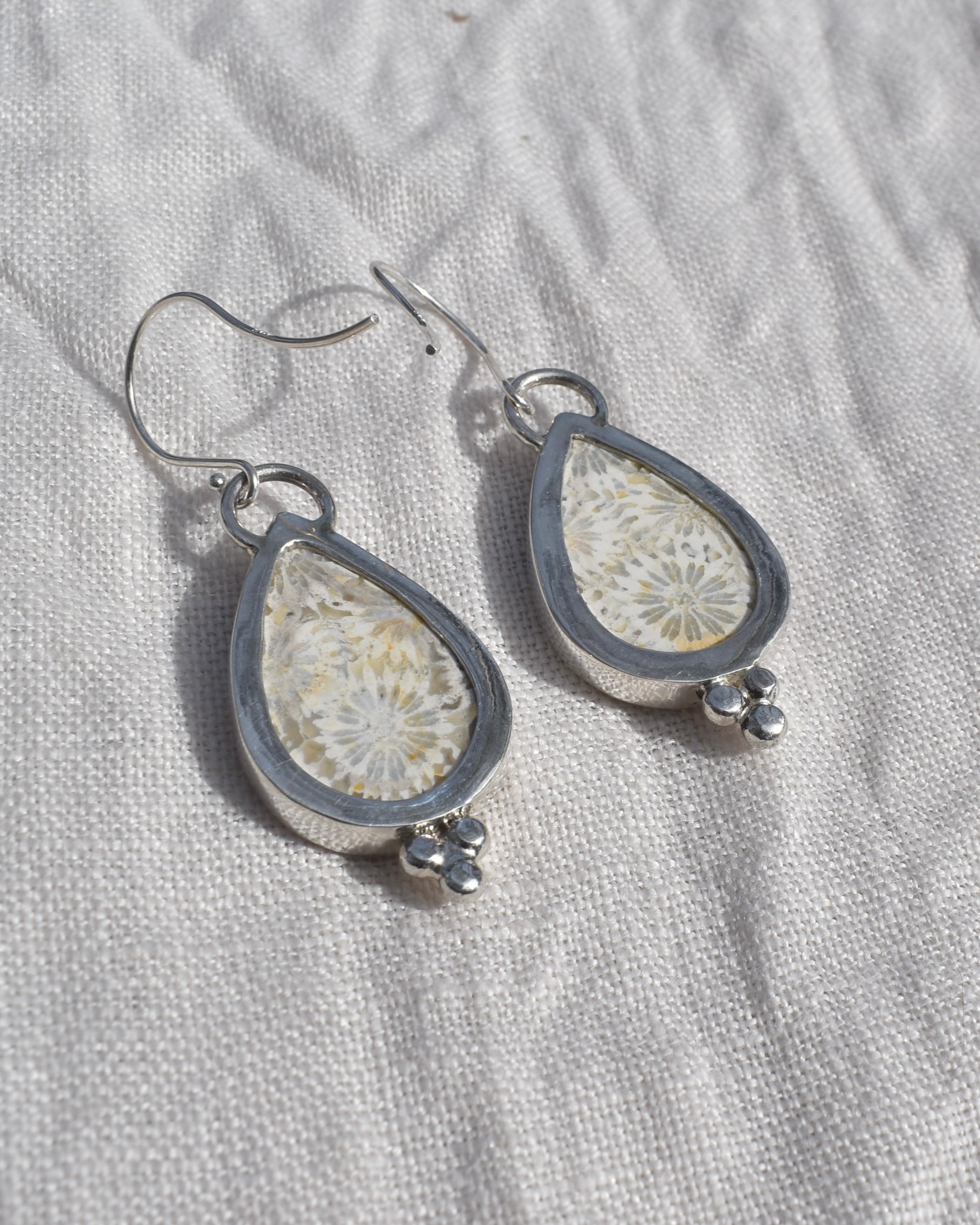 Fossil Coral Earrings
