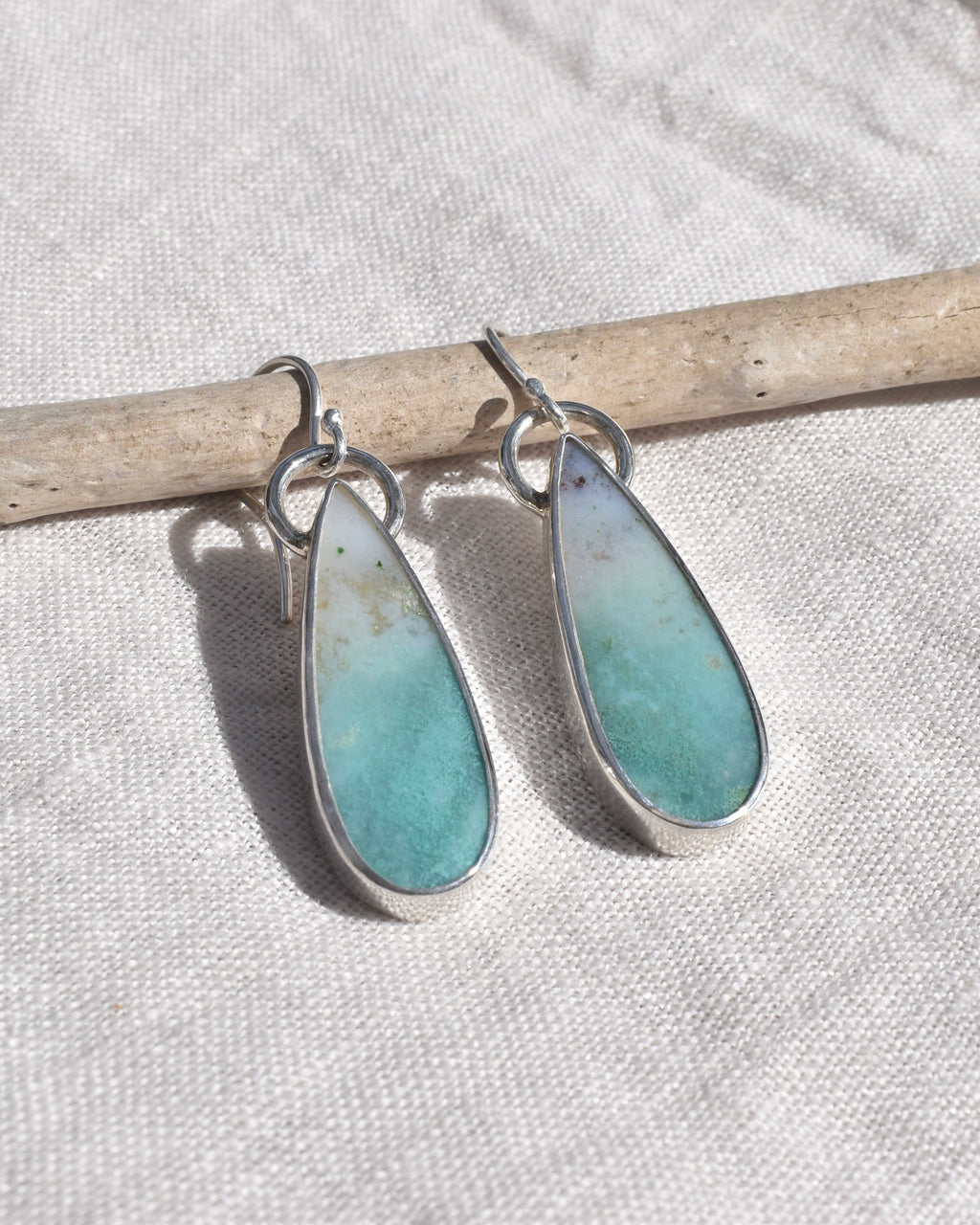 Indonesian Opalised Wood Earrings
