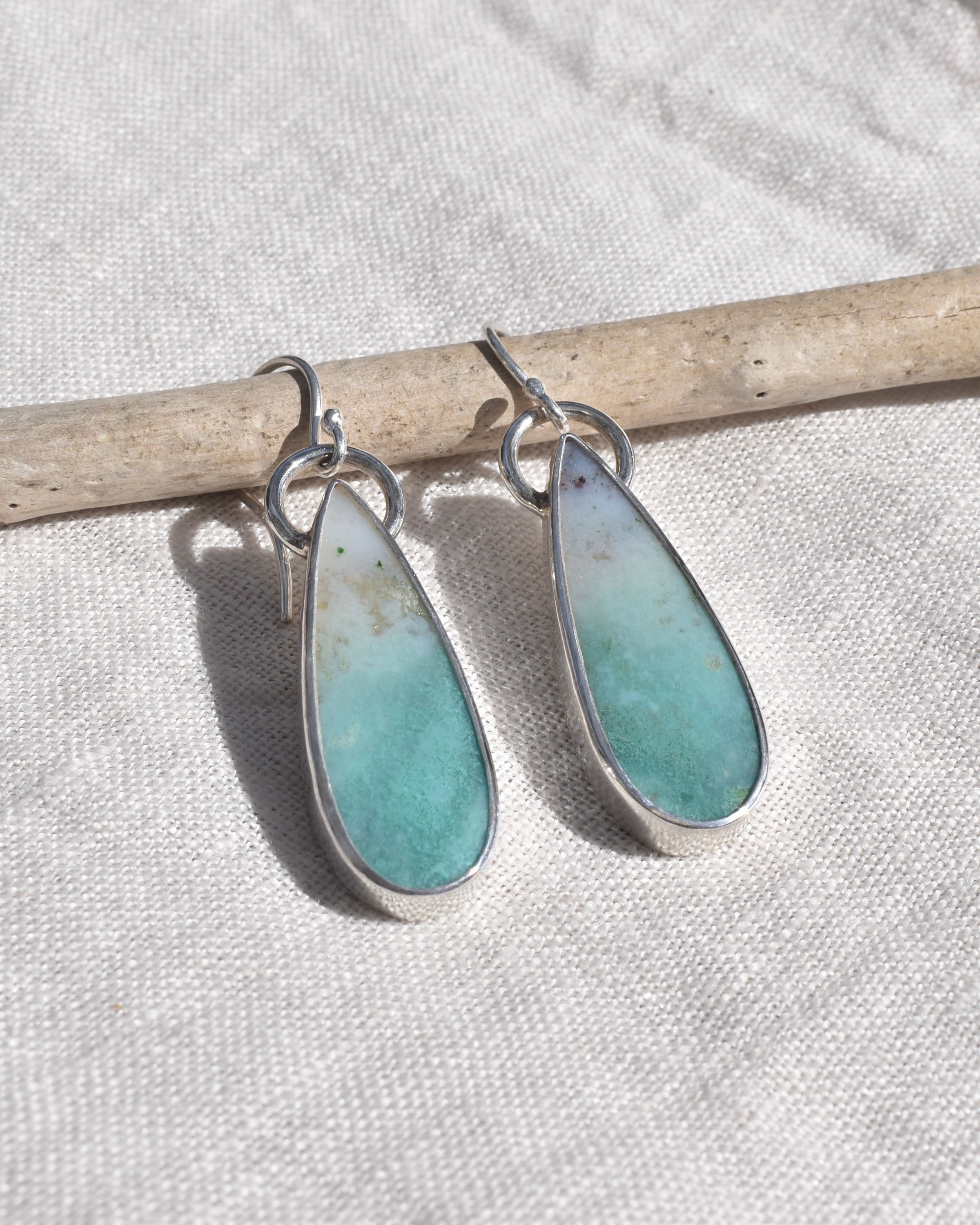 Indonesian Opalised Wood Earrings