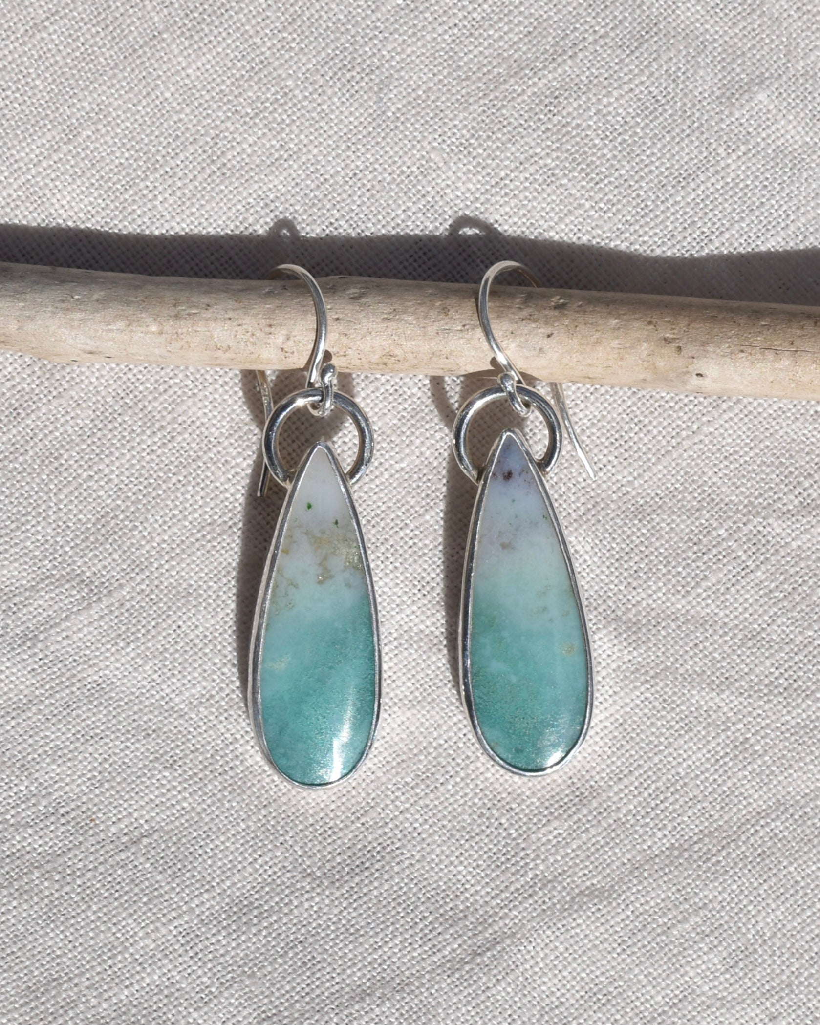 Indonesian Opalised Wood Earrings