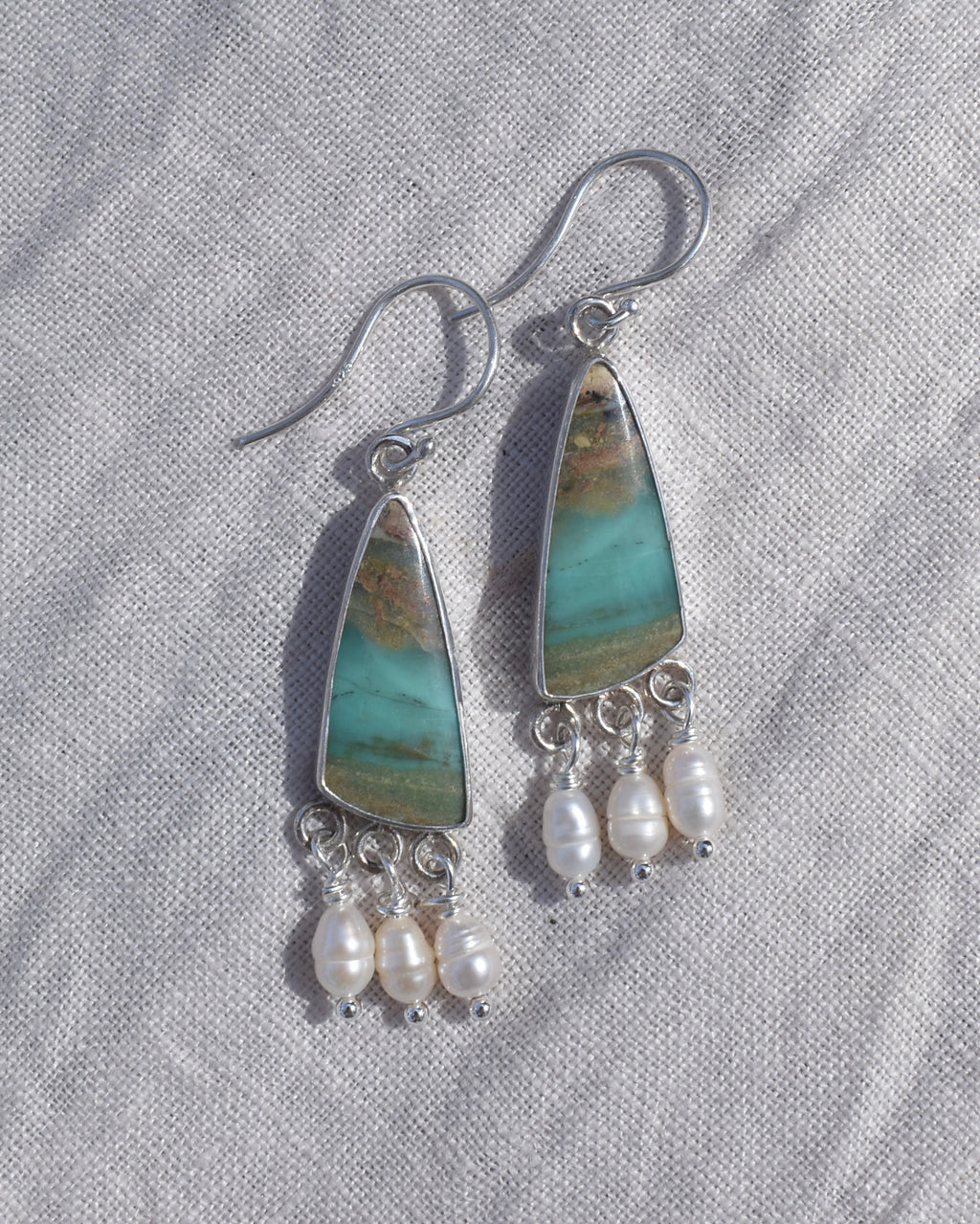 Opalised Wood Earrings
