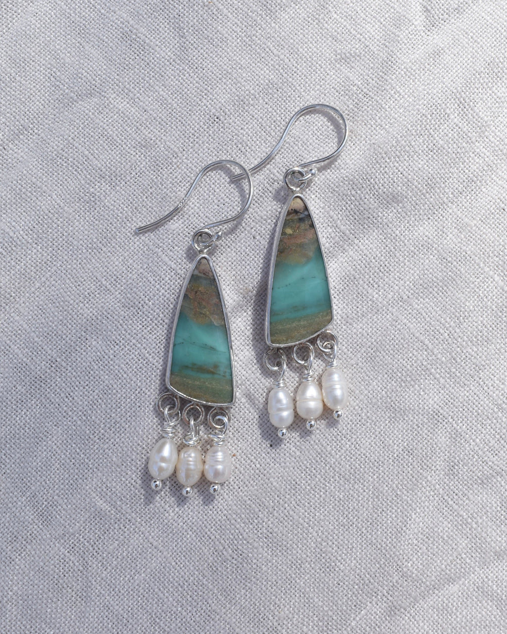 Opalised Wood Earrings