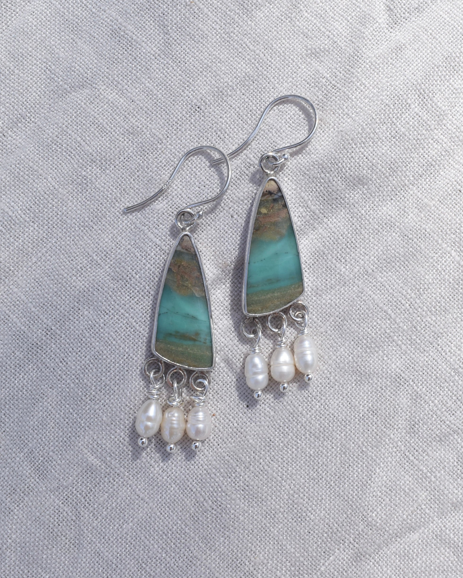 Opalised Wood Earrings