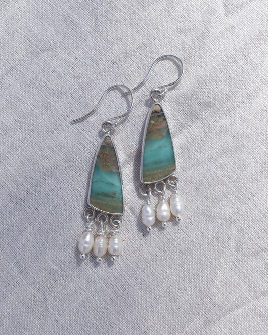 Opalised Wood Earrings