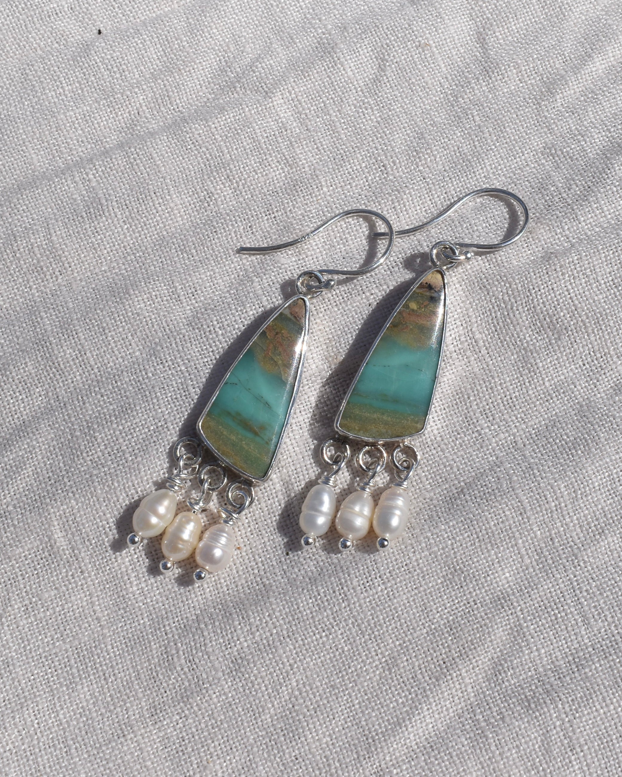 Opalised Wood Earrings