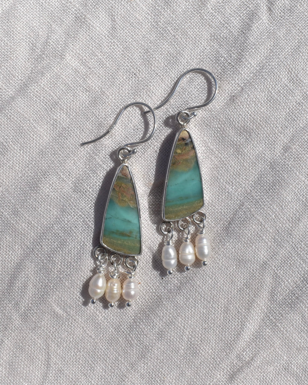 Opalised Wood Earrings