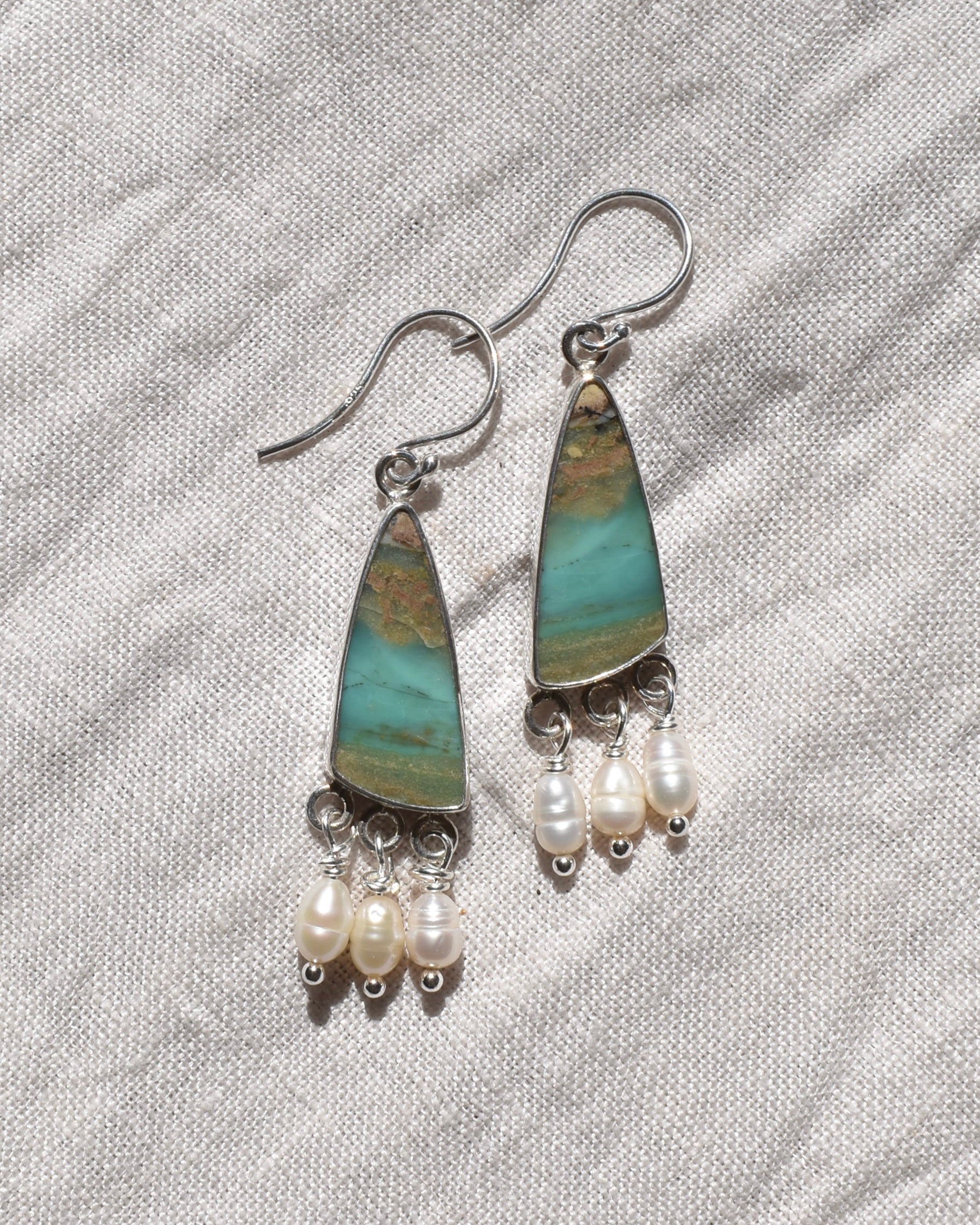 Opalised Wood Earrings