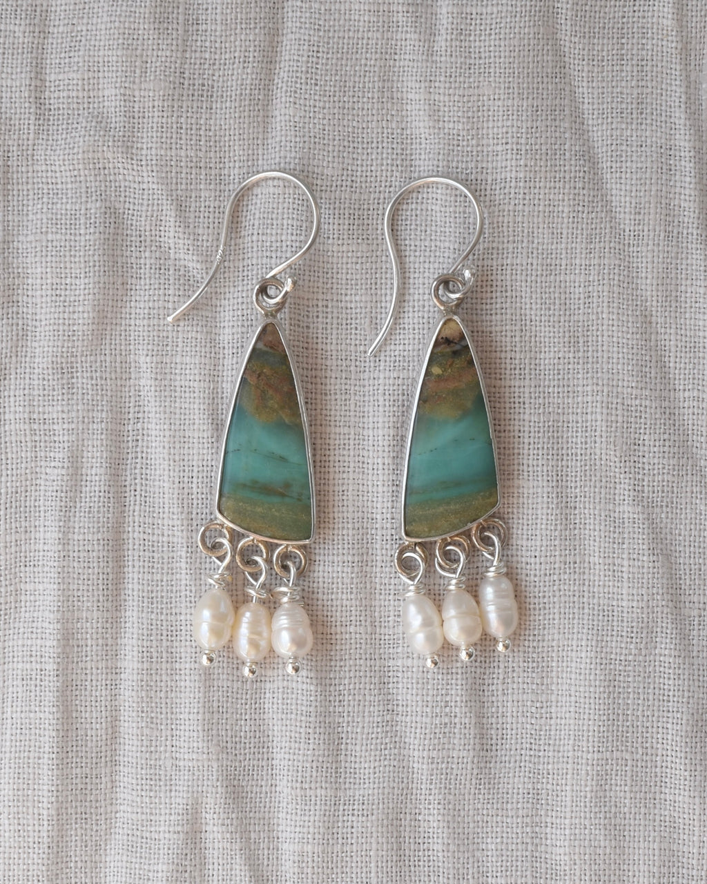 Opalised Wood Earrings