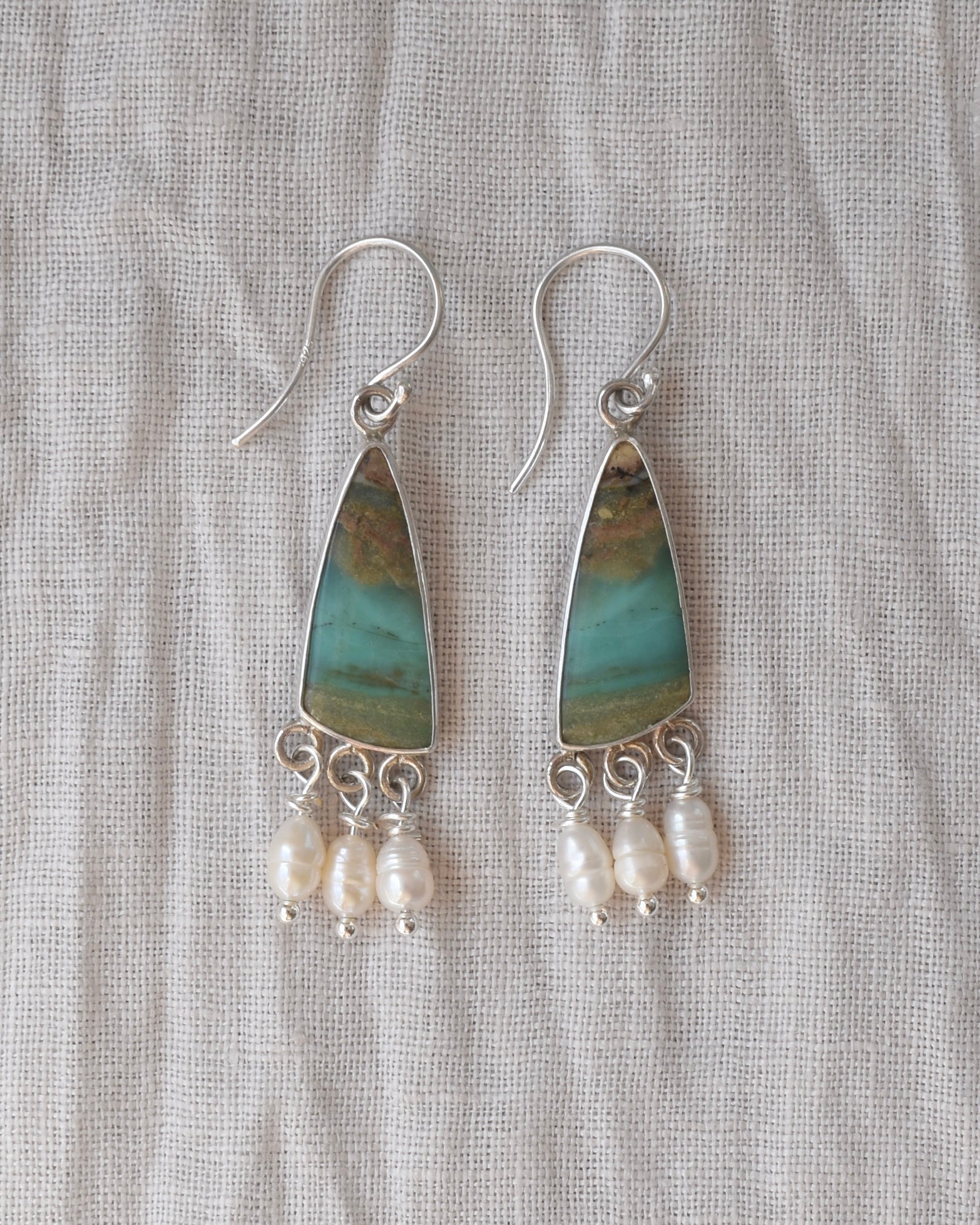 Opalised Wood Earrings