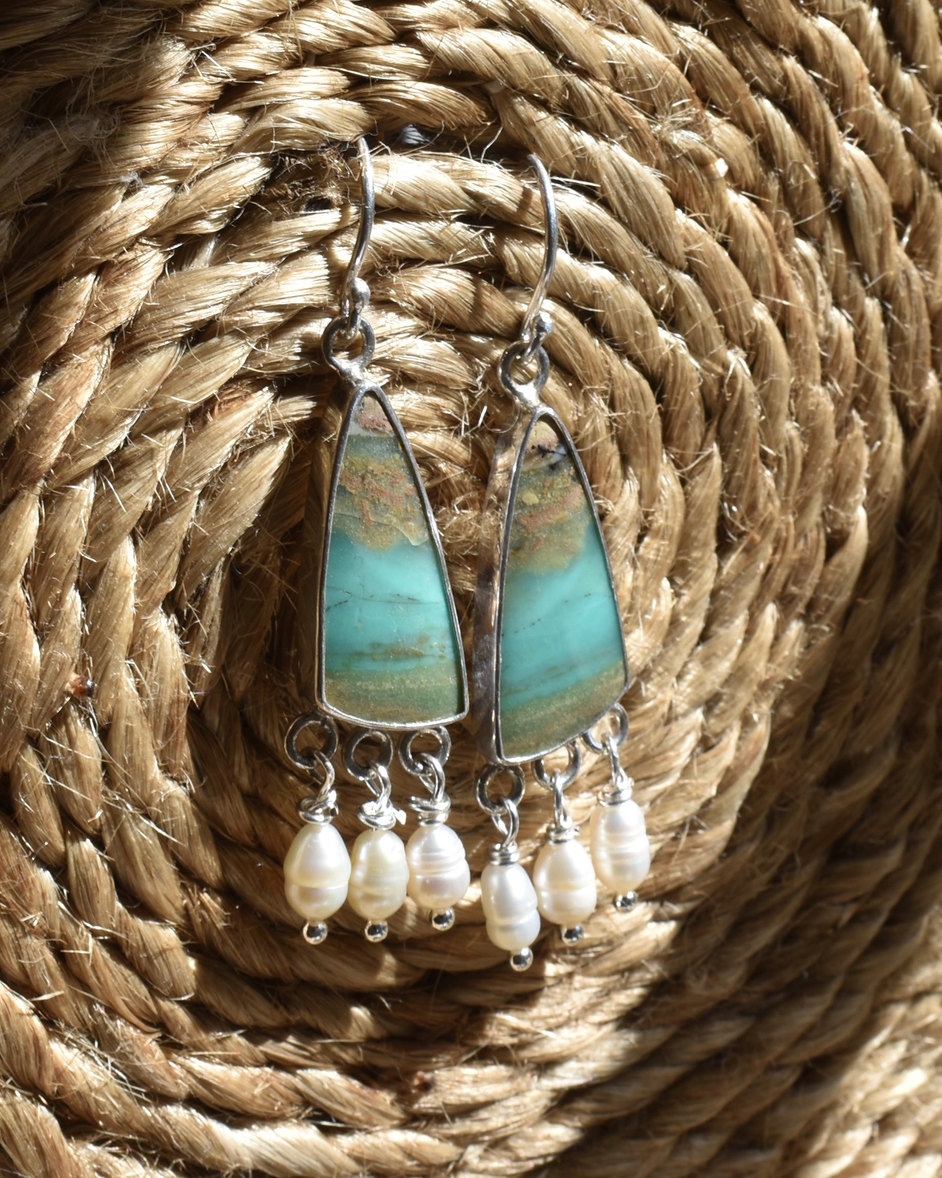 Opalised Wood Earrings