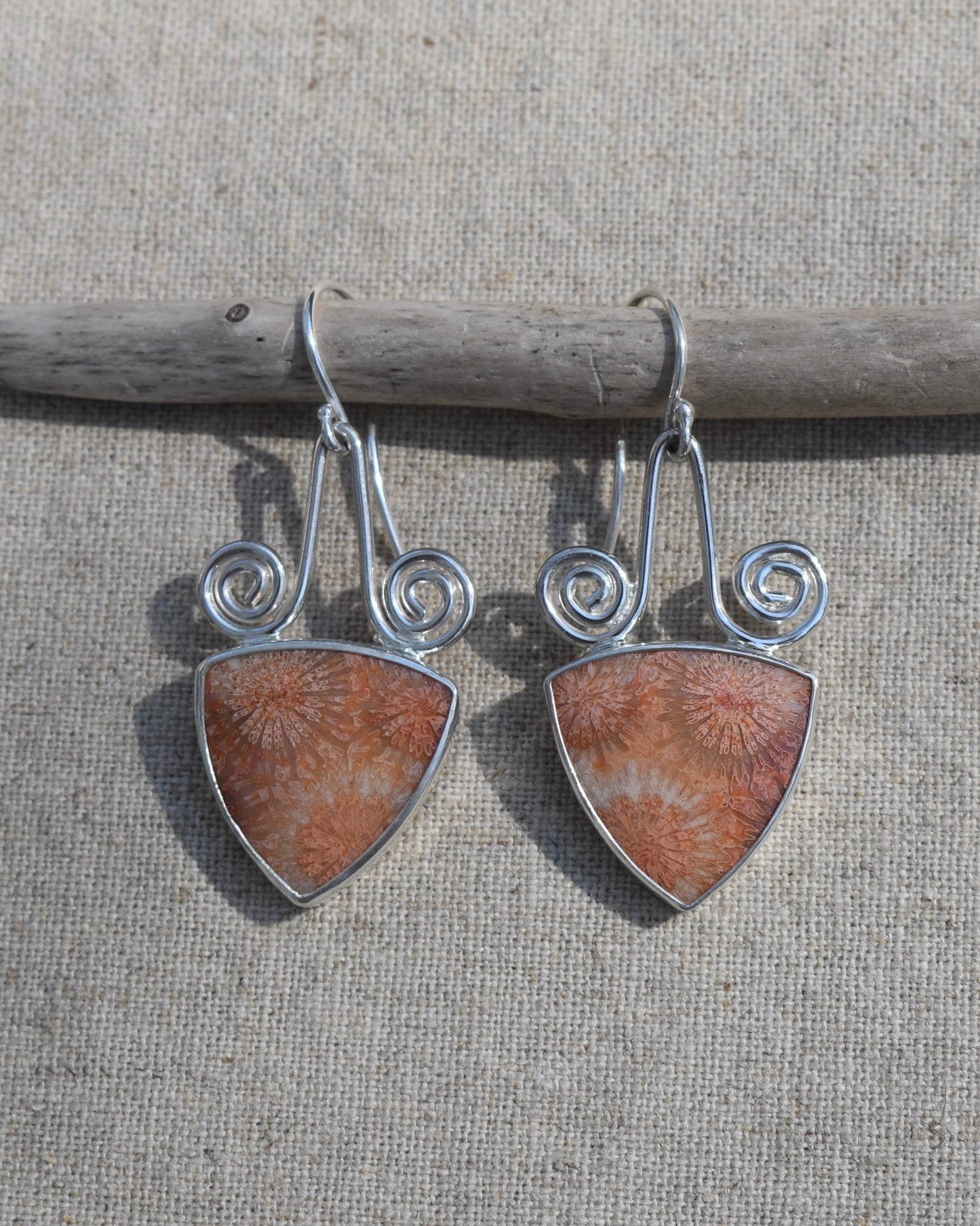 Fossil Coral Earrings