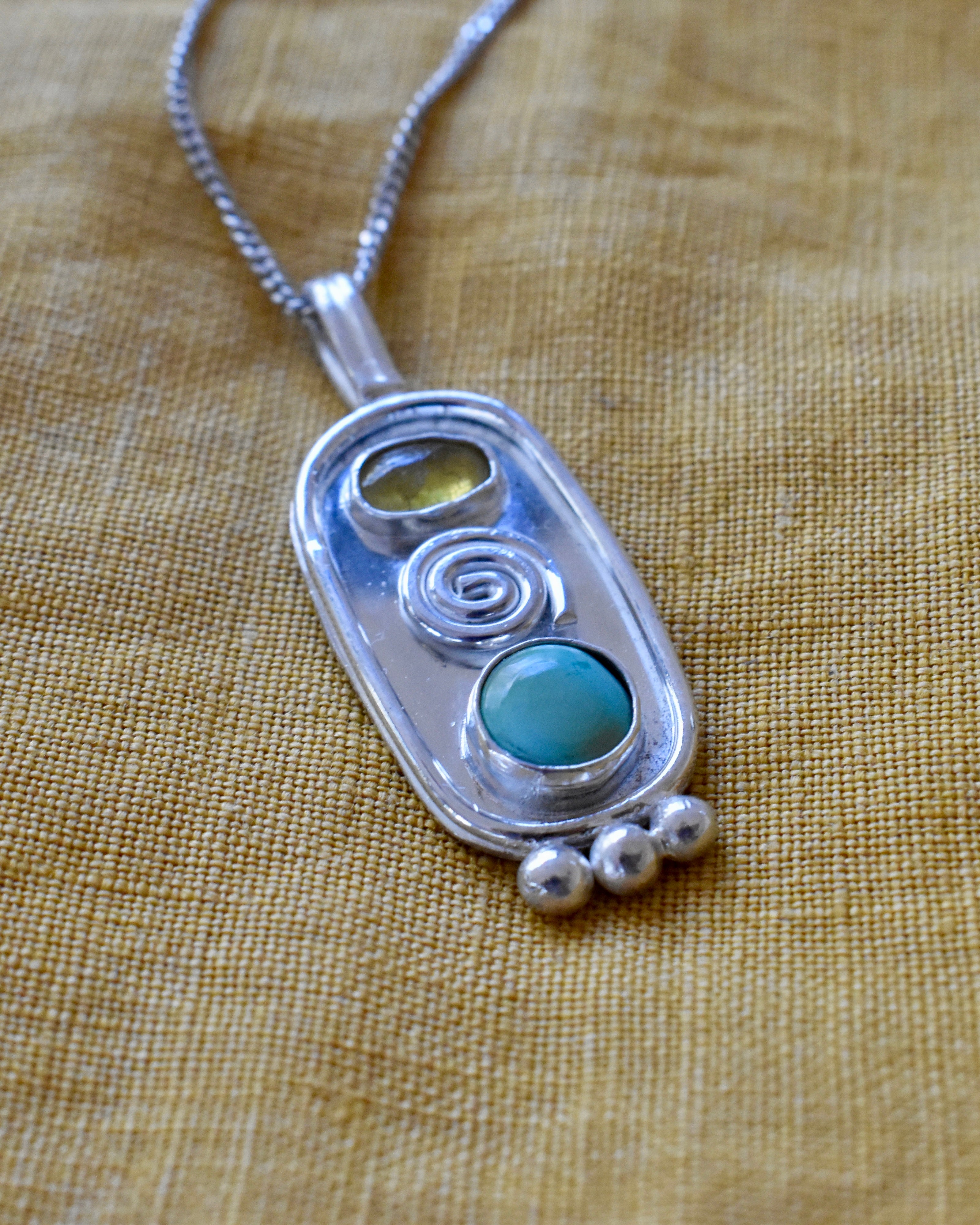 Turquoise Spiral Necklace
