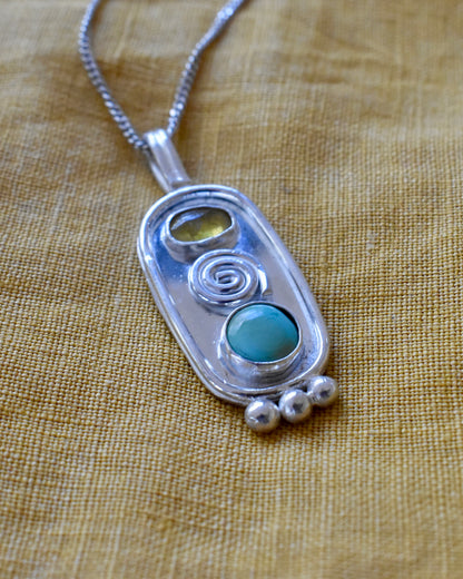 Turquoise Spiral Necklace