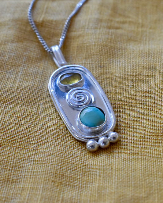 Turquoise Spiral Necklace