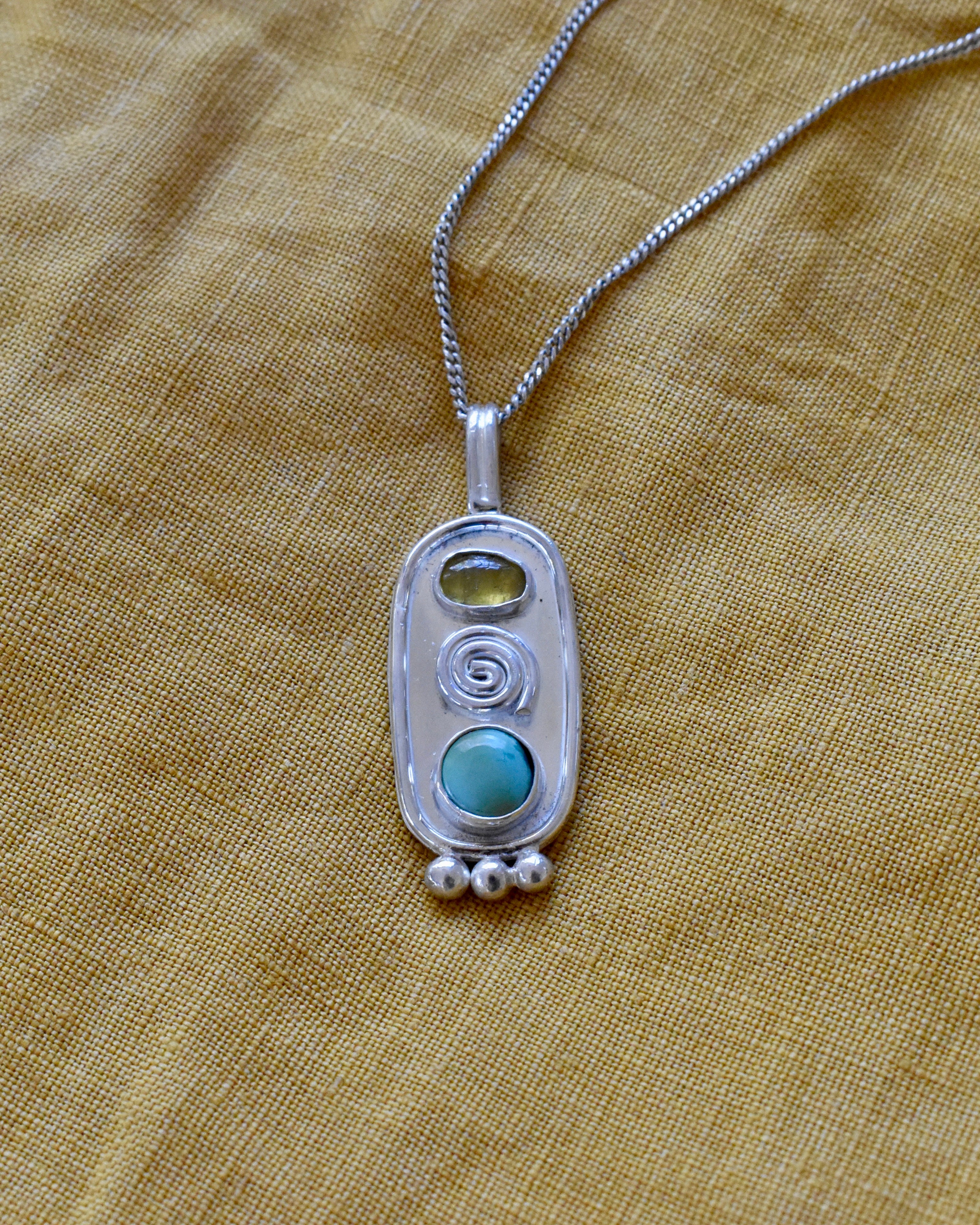 Turquoise Spiral Necklace