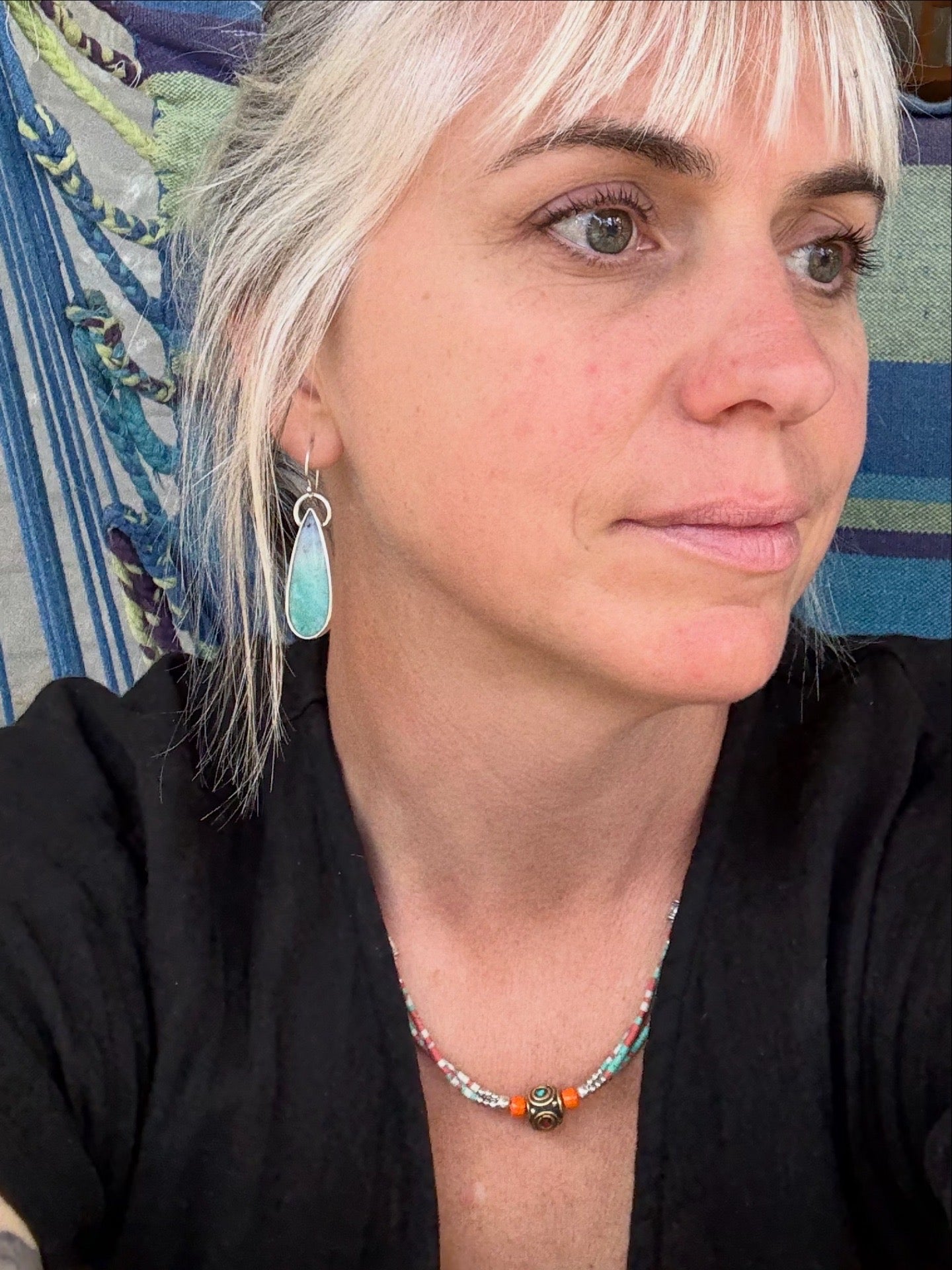 Indonesian Opalised Wood Earrings