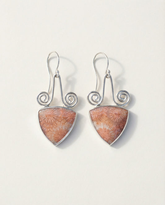 Fossil Coral Earrings