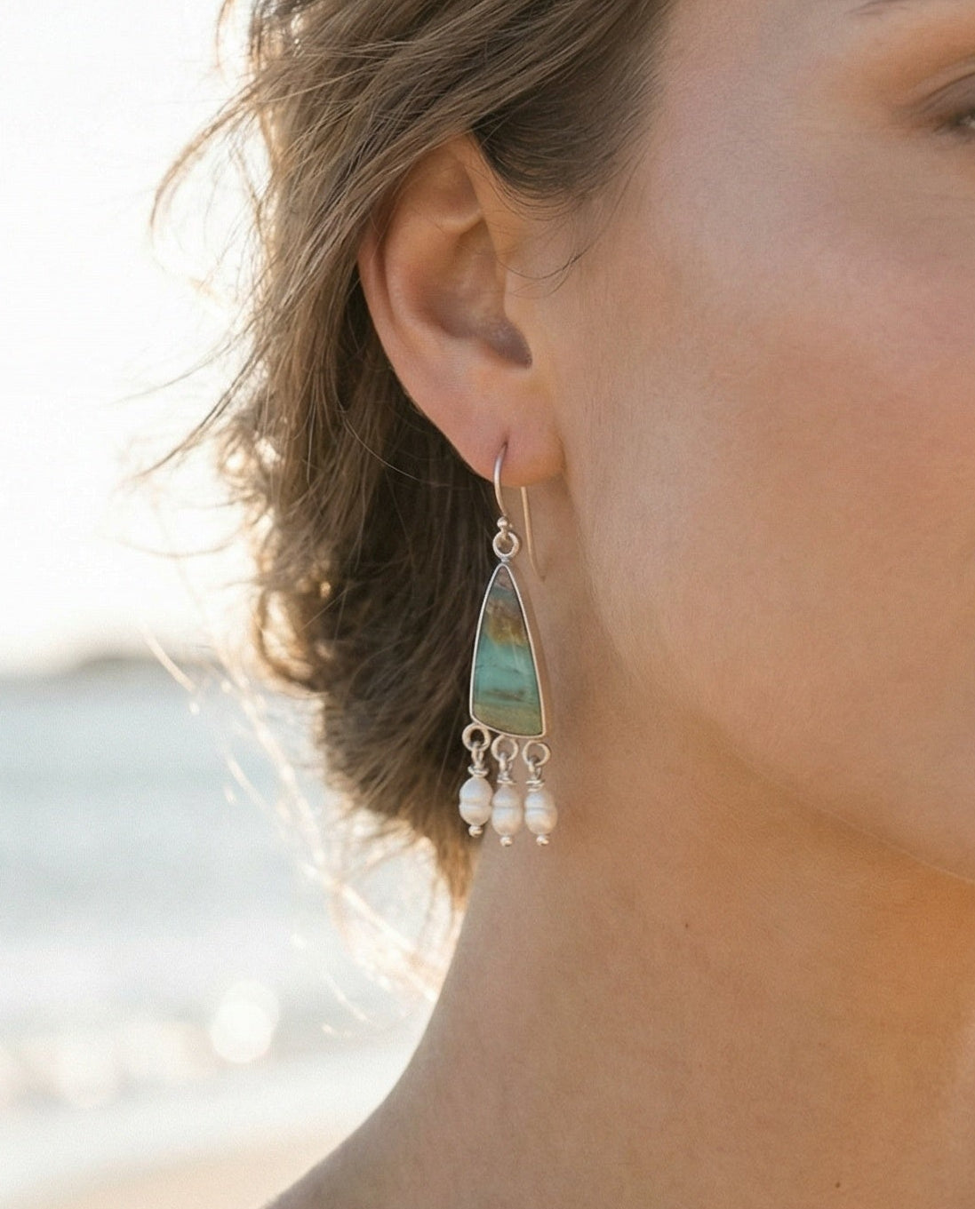 Opalised Wood Earrings