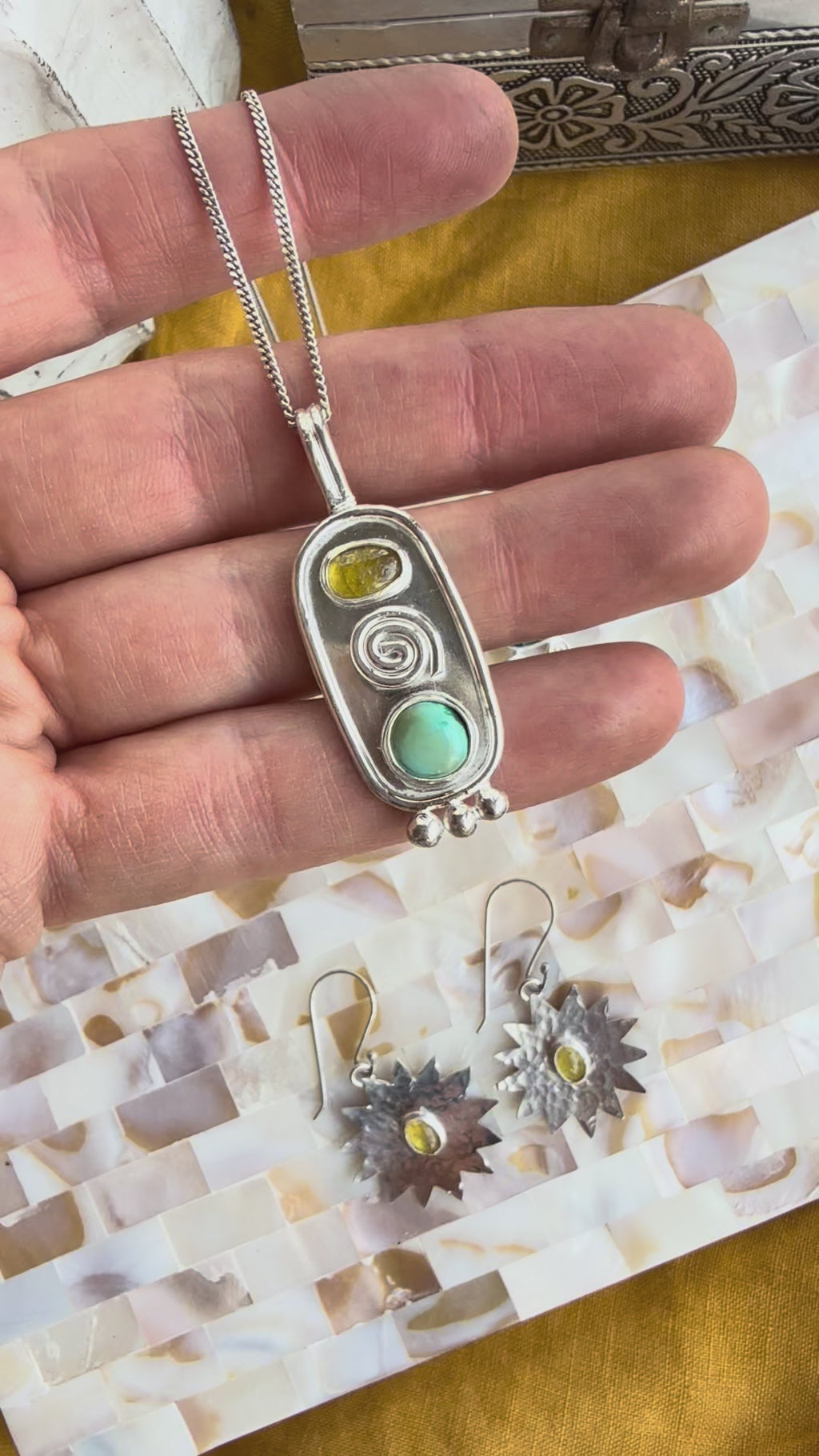 Turquoise Spiral Necklace